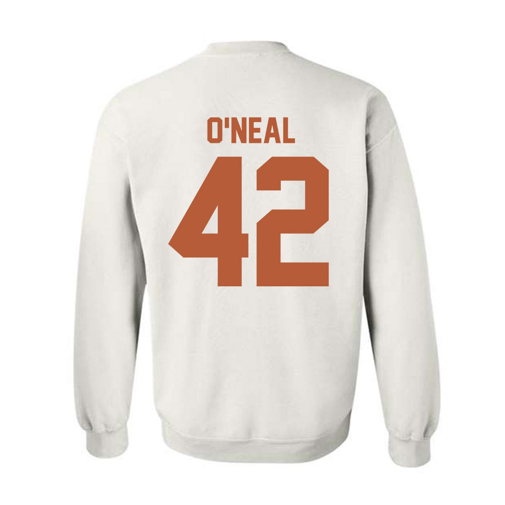 Texas - NCAA Football : Trott O'Neal - Horns Up! Crewneck Sweatshirt-1