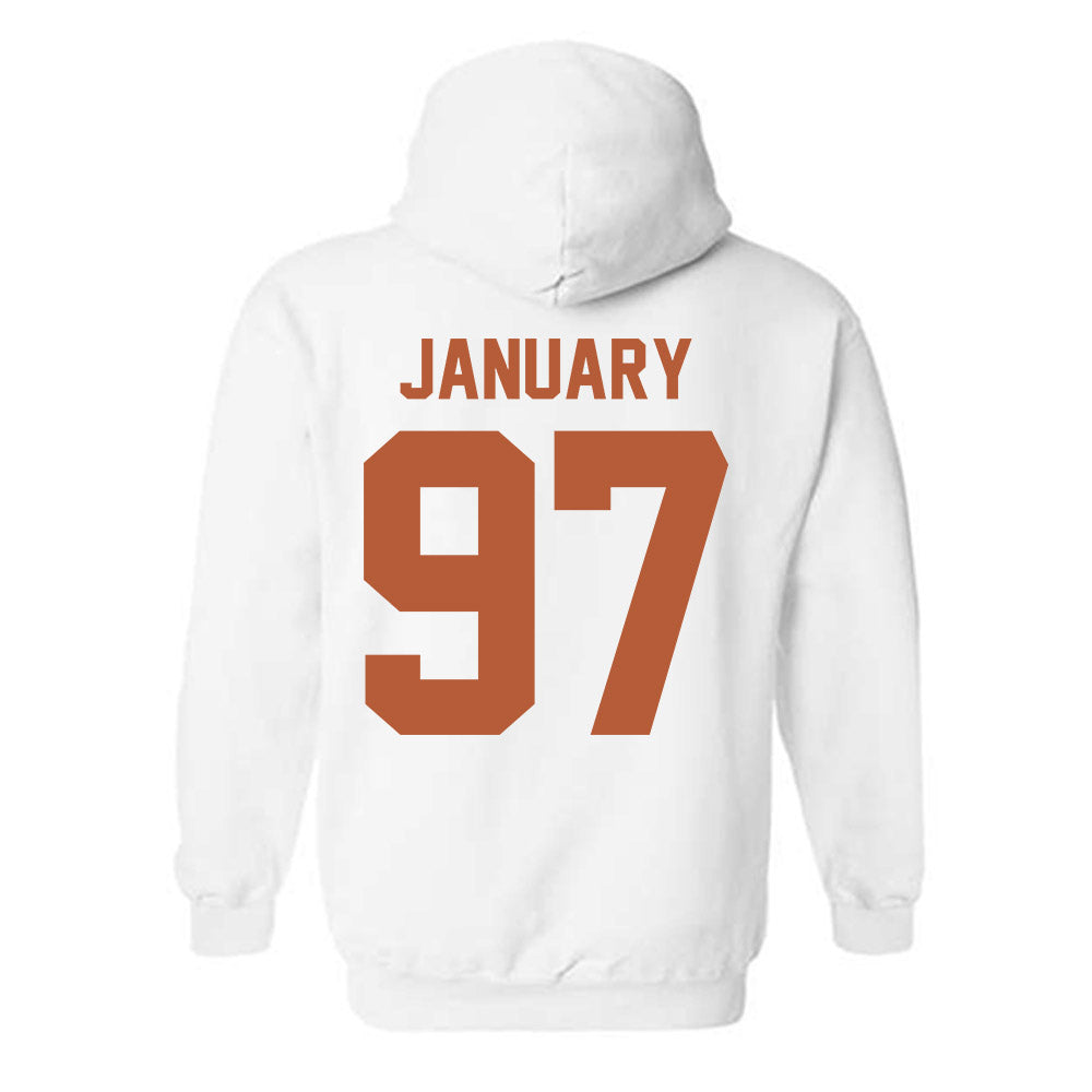 Texas - NCAA Football : Alex January - Horns Up! Hooded Sweatshirt-1