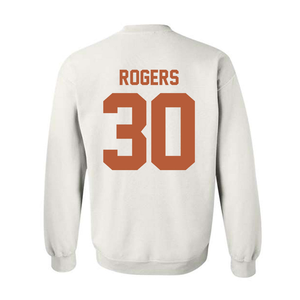 Texas - NCAA Baseball : Kaleb Rogers - Horns Up! Crewneck Sweatshirt-1
