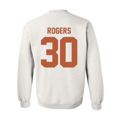 Texas - NCAA Baseball : Kaleb Rogers - Horns Up! Crewneck Sweatshirt-1
