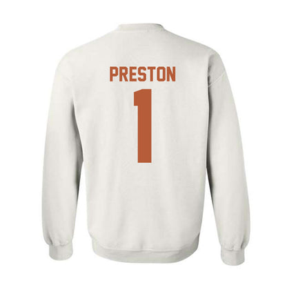 Texas - NCAA Women's Basketball : Bryanna Preston - Horns Up! Crewneck Sweatshirt-1