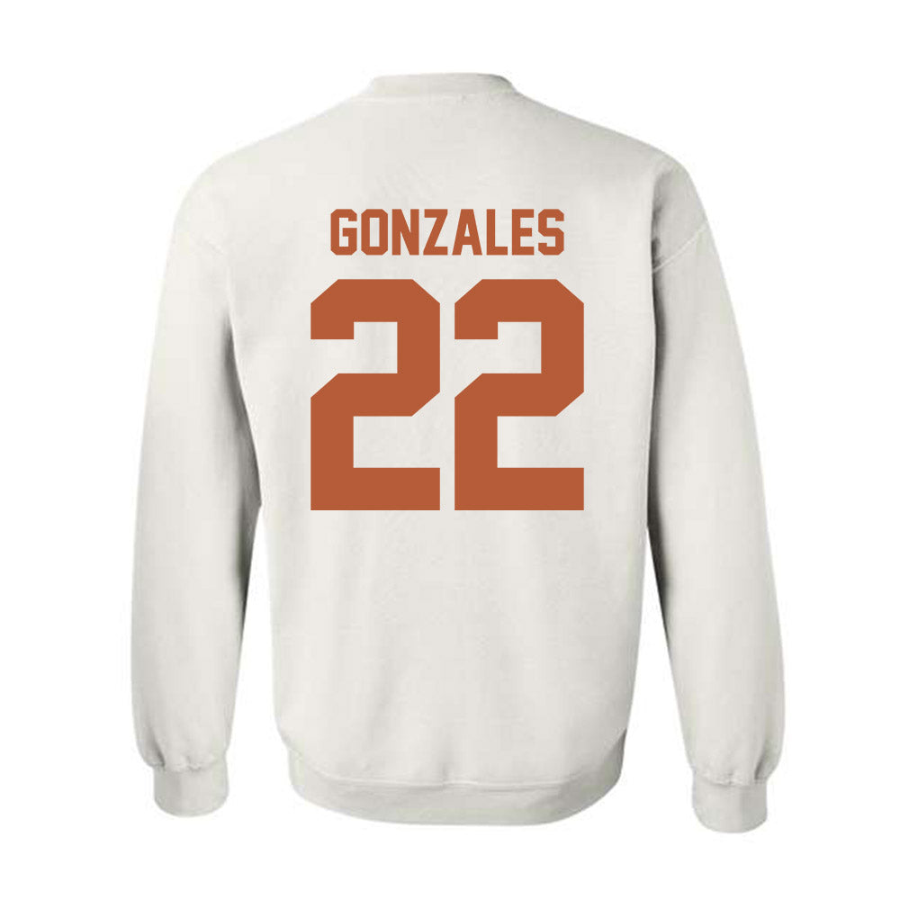 Texas - NCAA Softball : Brenlee Gonzales - Horns Up! Crewneck Sweatshirt-1