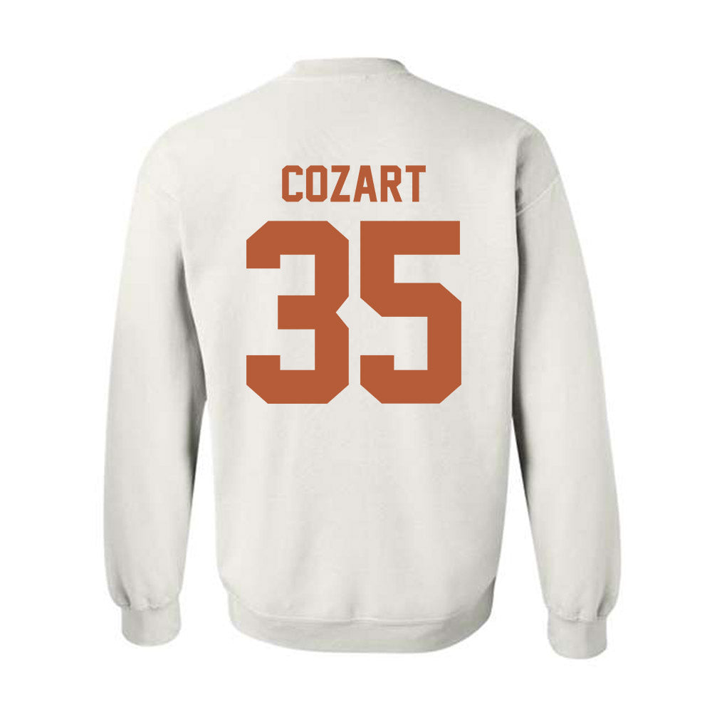 Texas - NCAA Baseball : Sam Cozart - Horns Up! Crewneck Sweatshirt-1
