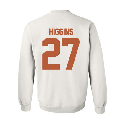 Texas - NCAA Baseball : Cal Higgins - Horns Up! Crewneck Sweatshirt-1