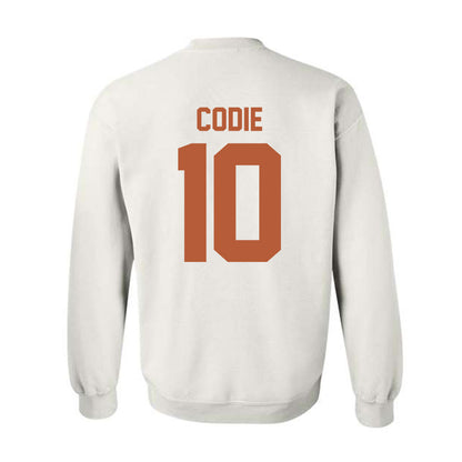 Texas - NCAA Men's Basketball : nicolas codie - Horns Up! Crewneck Sweatshirt-1