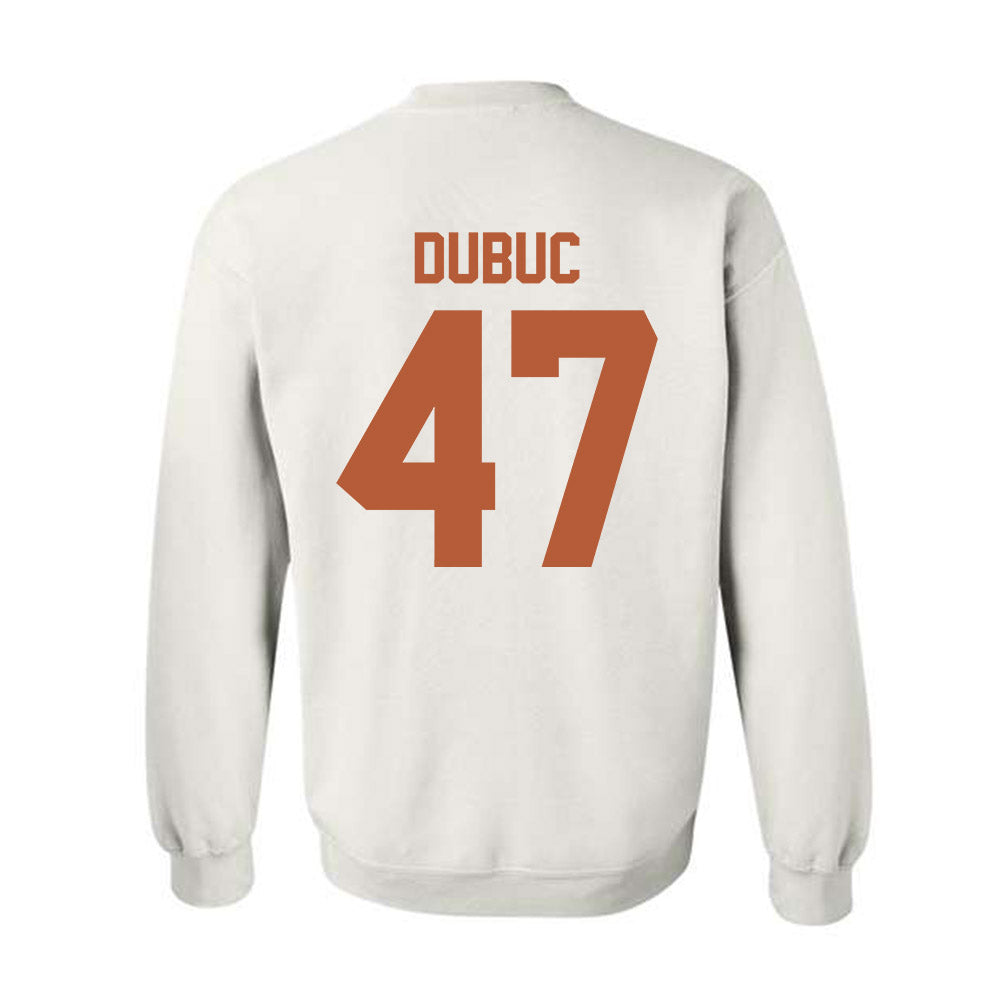Texas - NCAA Football : Trey Dubuc - Horns Up! Crewneck Sweatshirt-1