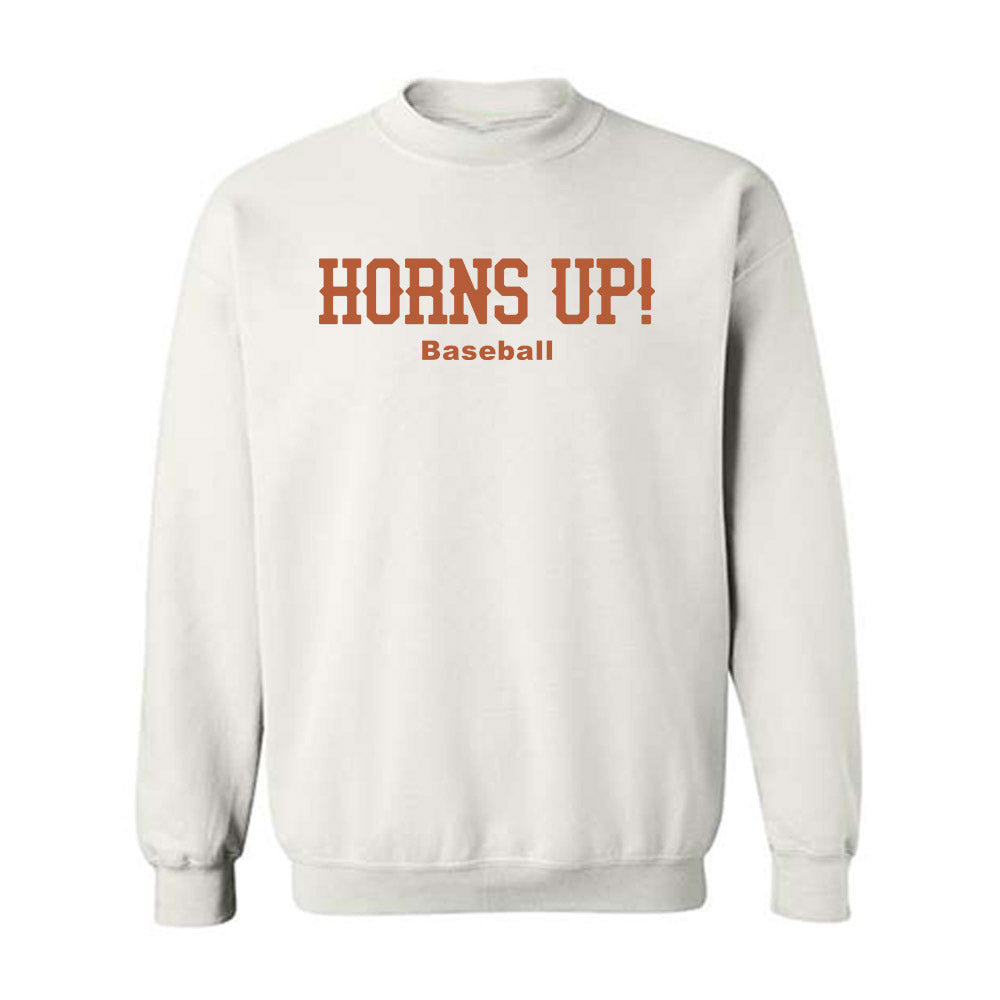Texas - NCAA Baseball : Bryce Krenek - Horns Up! Crewneck Sweatshirt-0