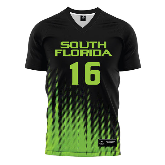 USF - NCAA Women's Soccer : Ainsley Ewasiuk - Black Halftone Soccer Jersey-0