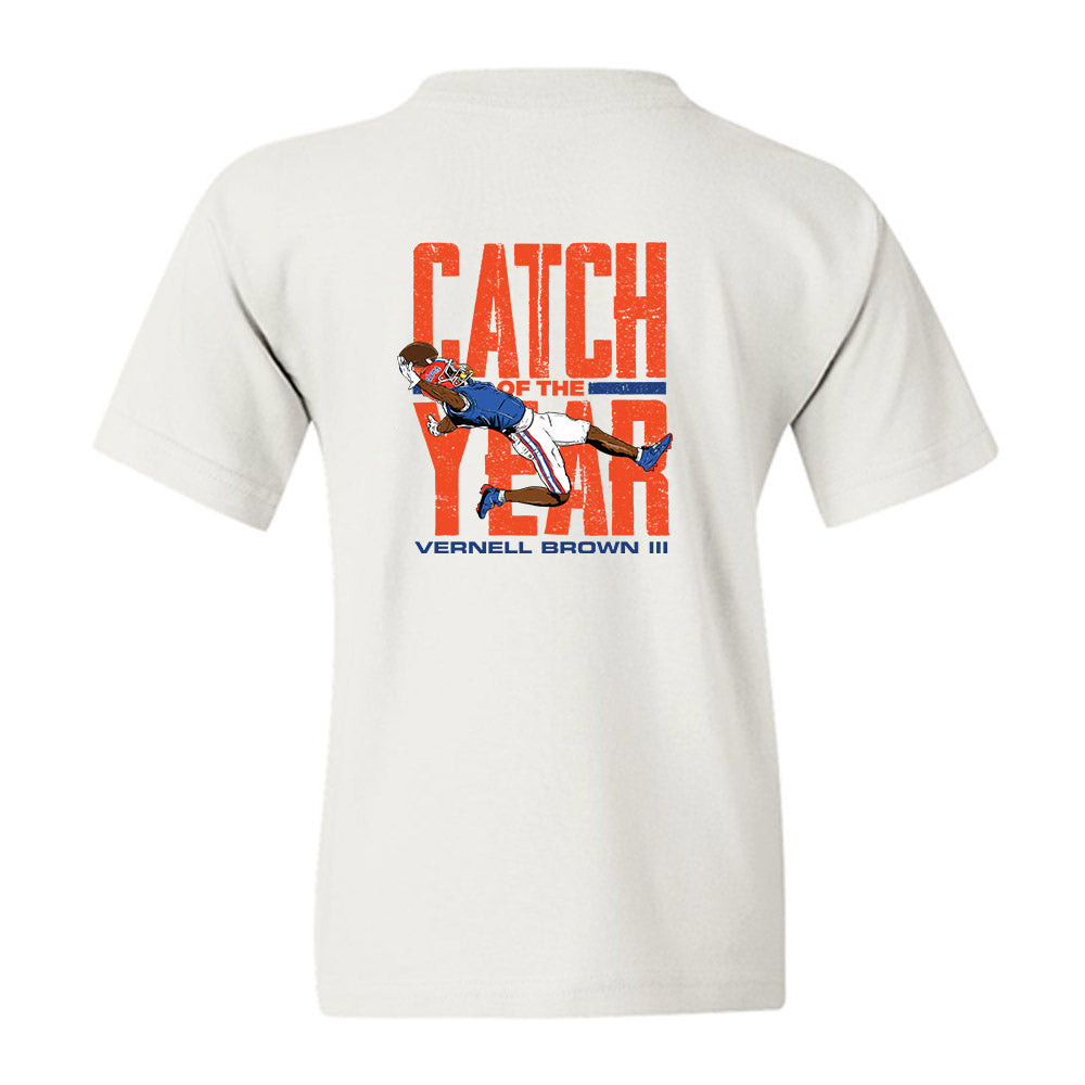 Florida - NCAA Football : Vernell Brown III - Caricature Catch of the Year Youth T-Shirt-1