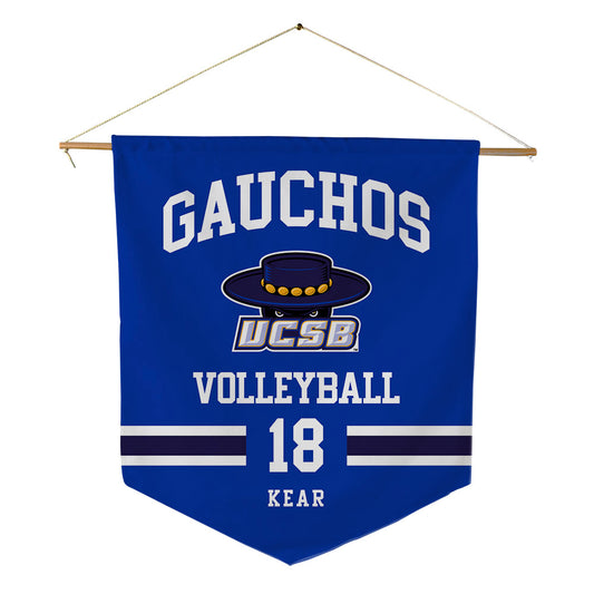 UCSB - NCAA Men's Volleyball : Raglan Kear - Pennant - 18" x 21"-0