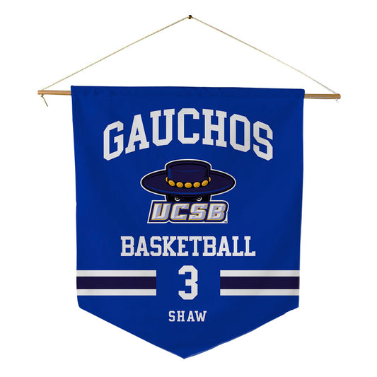 UCSB - NCAA Men's Basketball : CJ Shaw - Pennant - 18" x 21"-0