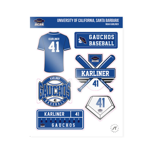 UCSB - NCAA Baseball : Noah Karliner - Sticker Sheet-0