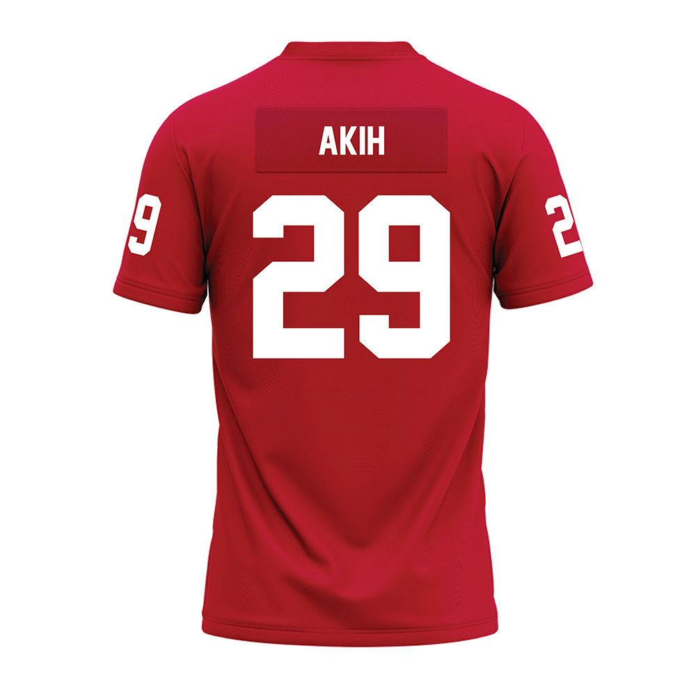 Ohio State - NCAA Football : Favour Akih - Red Premium Football Jersey-1