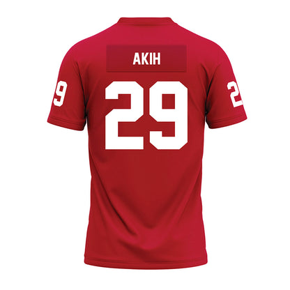 Ohio State - NCAA Football : Favour Akih - Red Premium Football Jersey-1