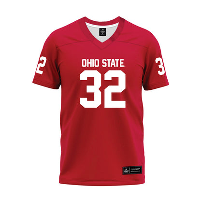 Ohio State - NCAA Football : Kaden Gebhardt - Red Premium Football Jersey-0