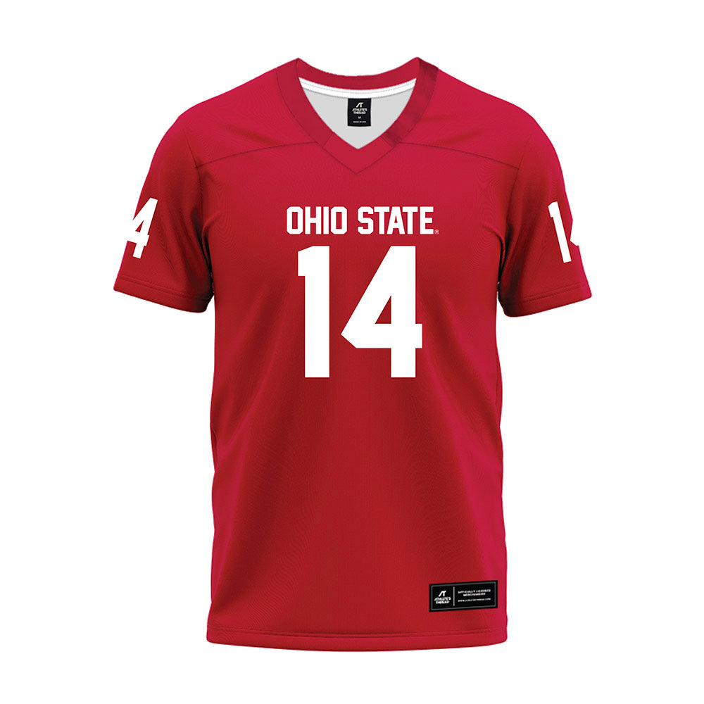 Ohio State - NCAA Football : Beau Atkinson - Red Premium Football Jersey-0