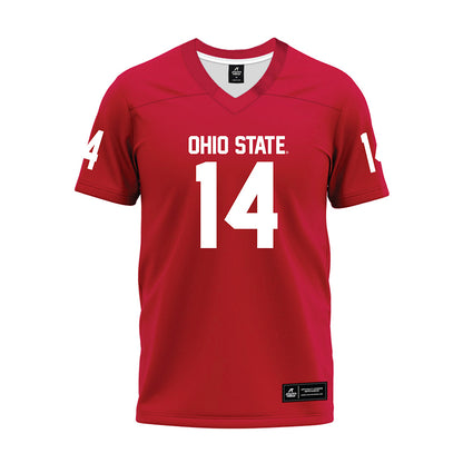 Ohio State - NCAA Football : Beau Atkinson - Red Premium Football Jersey-0
