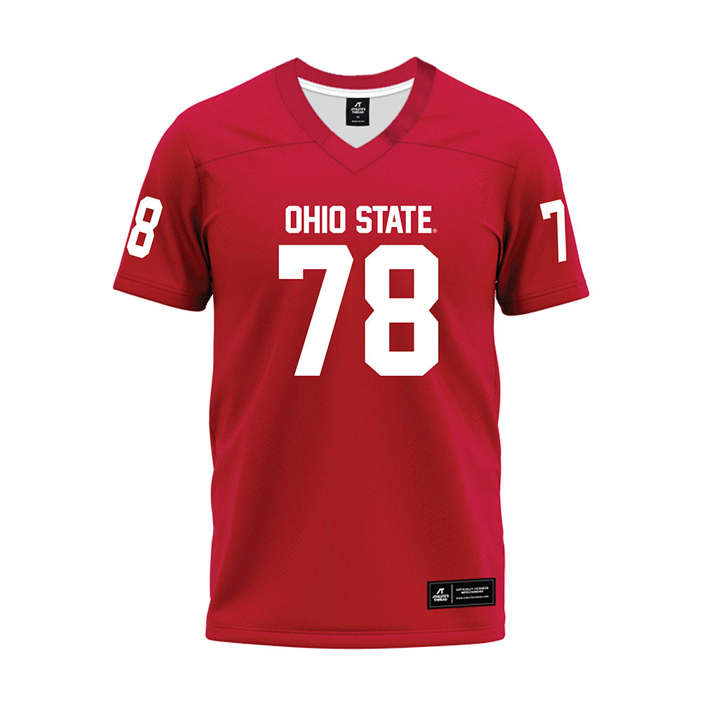 Ohio State - NCAA Football : Maxwell Riley - Red Premium Football Jersey-0