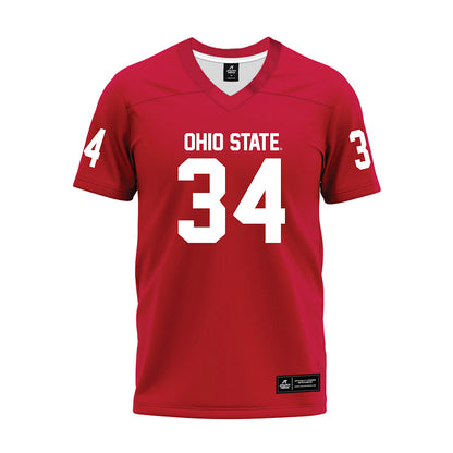 Ohio State - NCAA Football : Brennen Schramm - Red Premium Football Jersey-0
