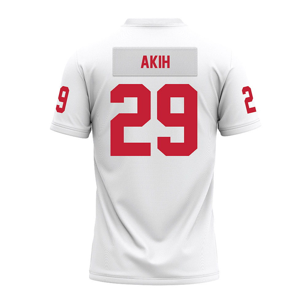 Ohio State - NCAA Football : Favour Akih - White Premium Football Jersey-1
