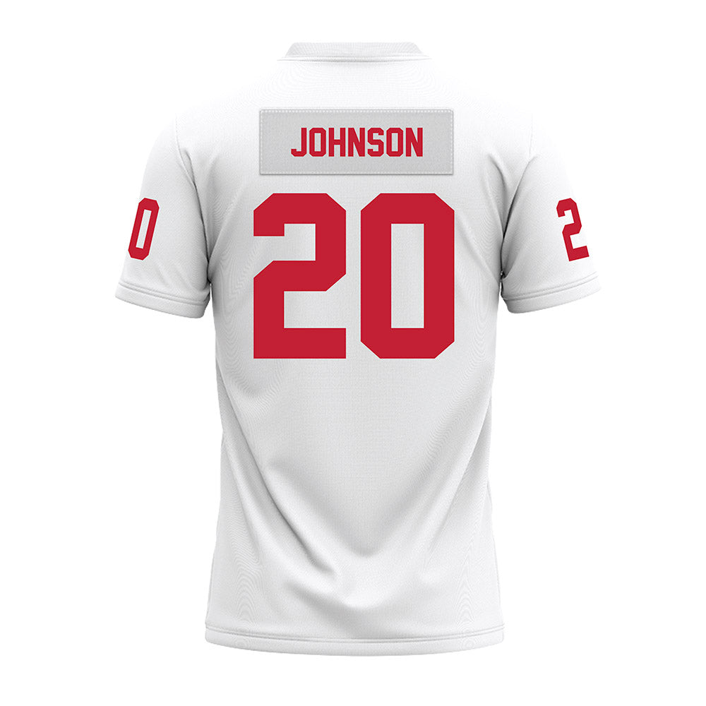 Ohio State - NCAA Football : Cincere Johnson - White Premium Football Jersey-1