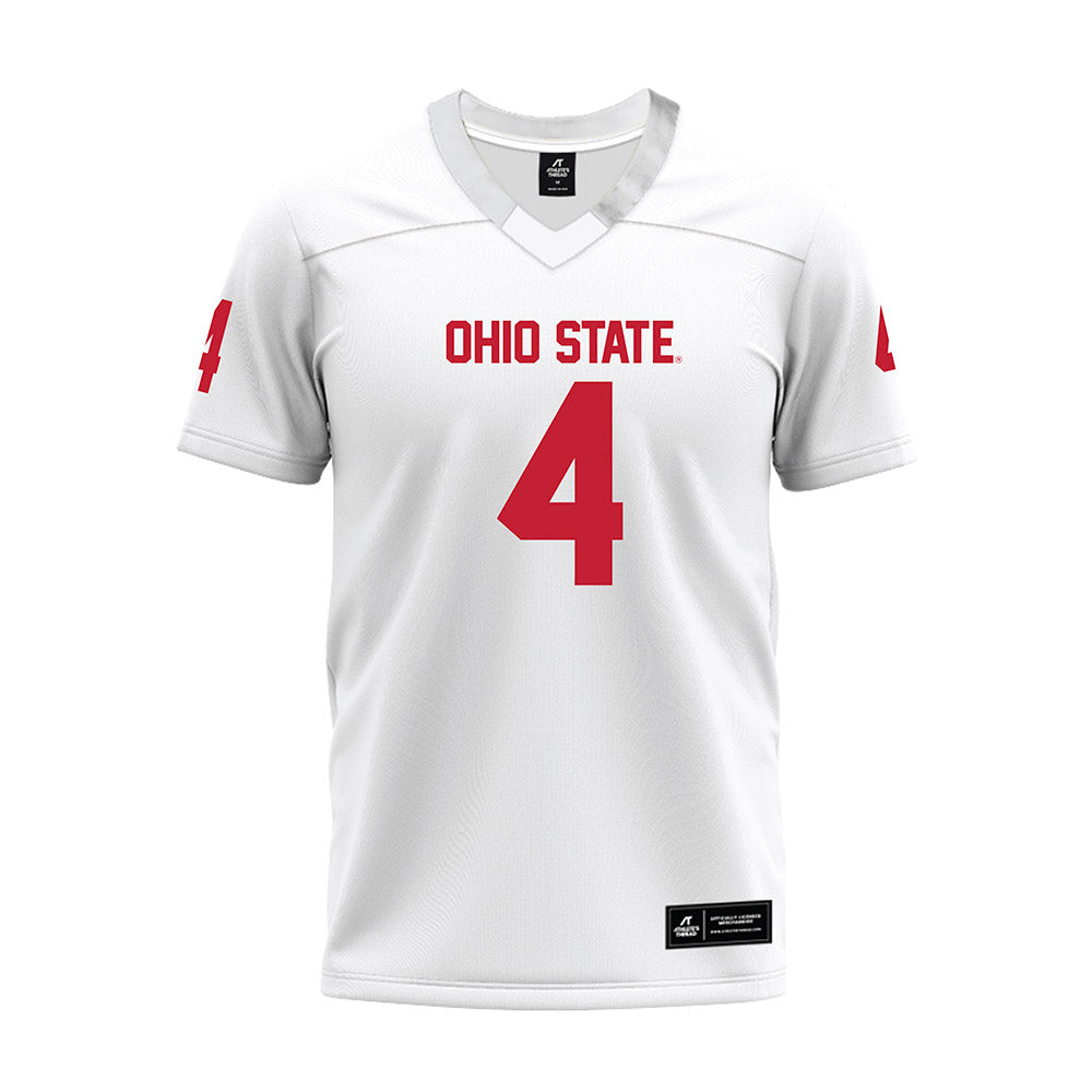 Ohio State - NCAA Football : Qua Russaw - White Premium Football Jersey-0