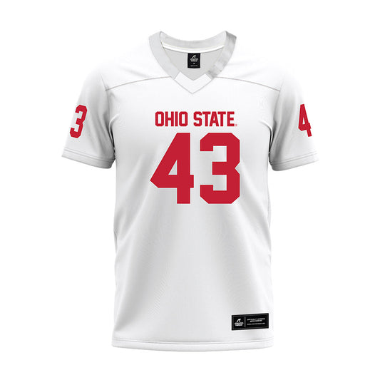 Ohio State - NCAA Football : Brody Jenkins - White Premium Football Jersey-0