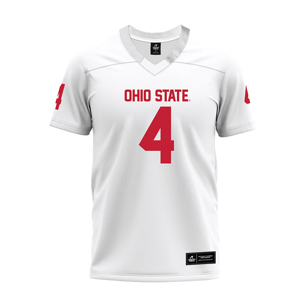 Ohio State - NCAA Football : Jeremiah Smith - White Premium Football Jersey-0
