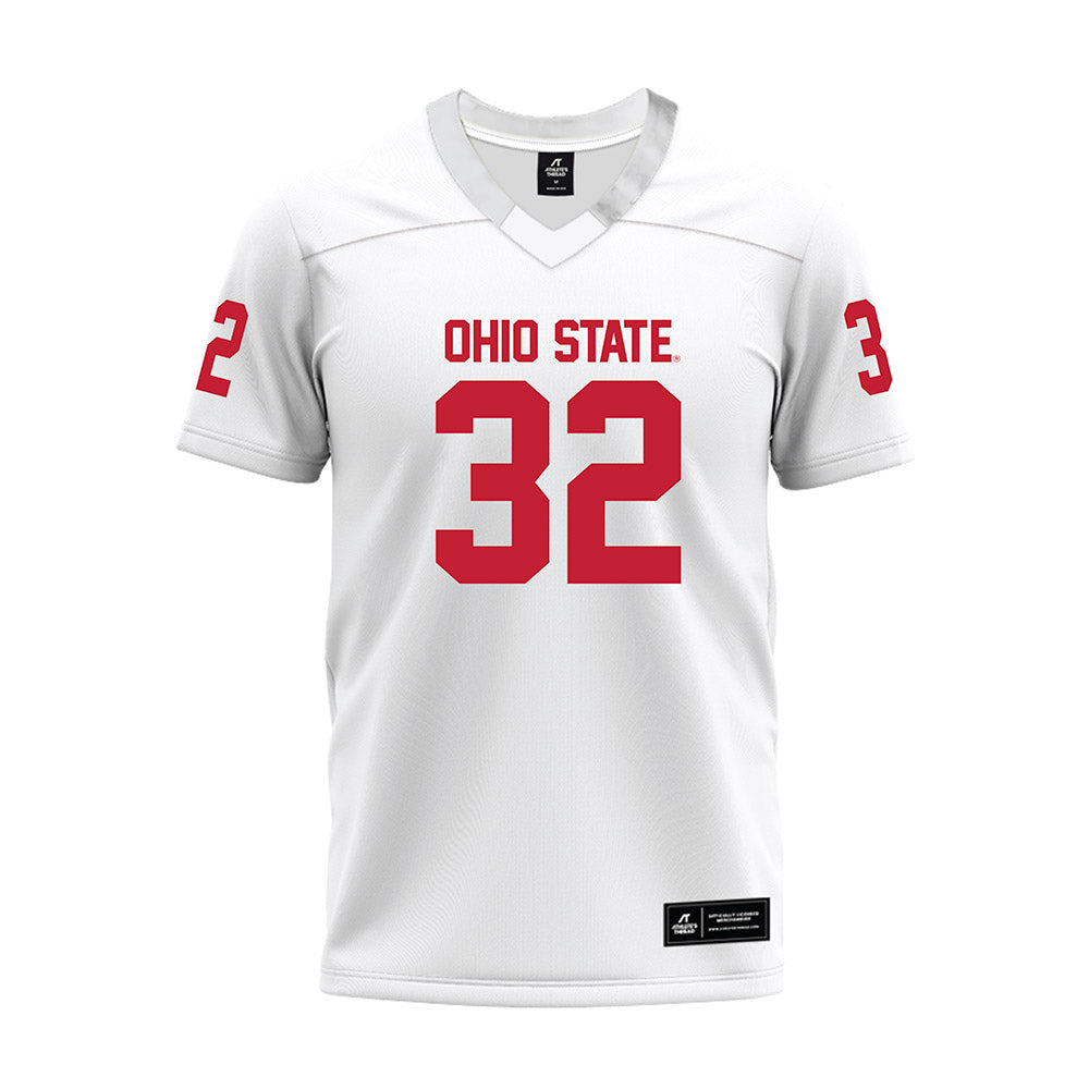 Ohio State - NCAA Football : Kaden Gebhardt - White Premium Football Jersey-0