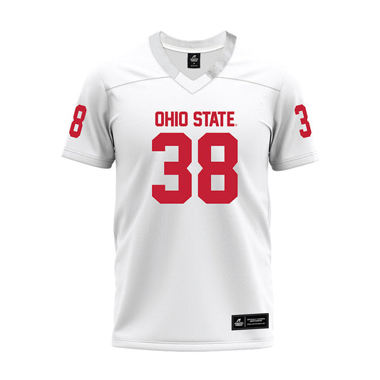 Ohio State - NCAA Football : Frankie McAllister - White Premium Football Jersey-0