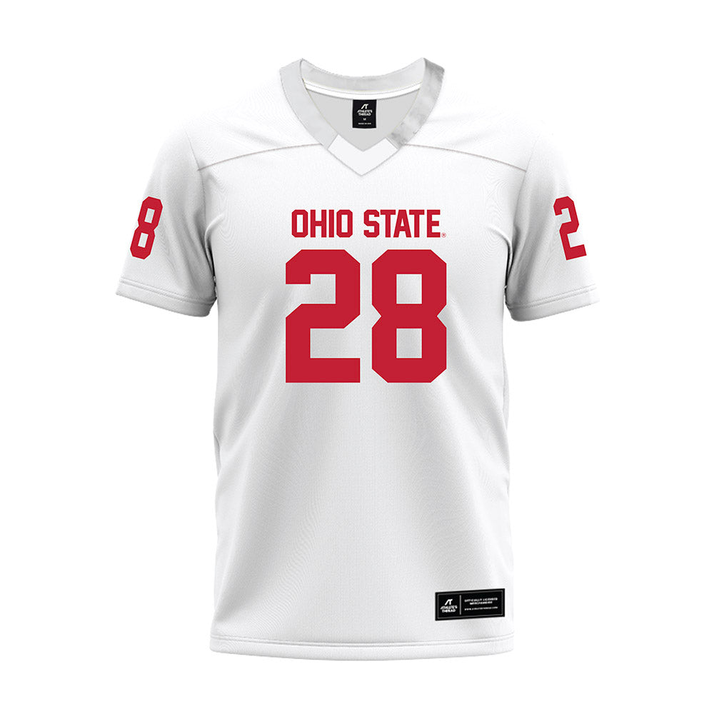 Ohio State - NCAA Football : Leroy Roker - White Premium Football Jersey-0
