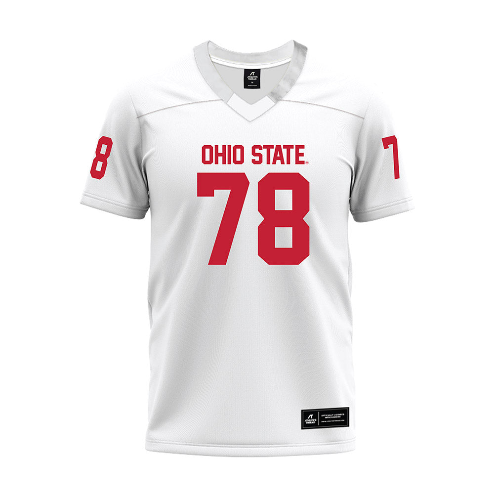 Ohio State - NCAA Football : Maxwell Riley - White Premium Football Jersey-0