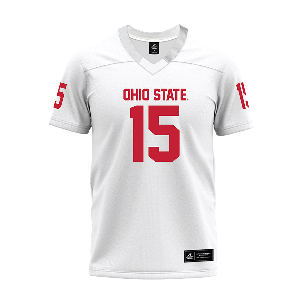 Ohio State - NCAA Football : Jordan Thomas - White Premium Football Jersey-0