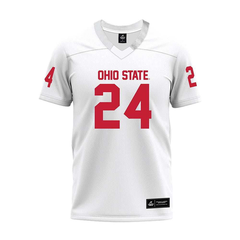 Ohio State - NCAA Football : Ja'Kobi Jackson - White Premium Football Jersey-0