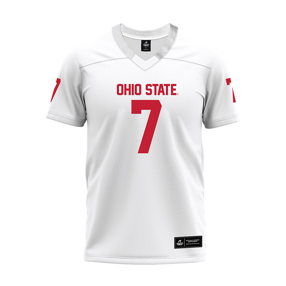 Ohio State - NCAA Football : Jermaine Mathews Jr - White Premium Football Jersey-0