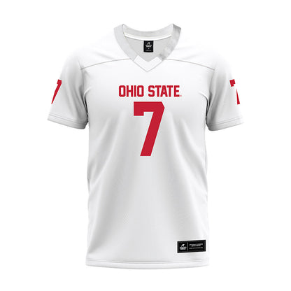 Ohio State - NCAA Football : Jermaine Mathews Jr - White Premium Football Jersey-0