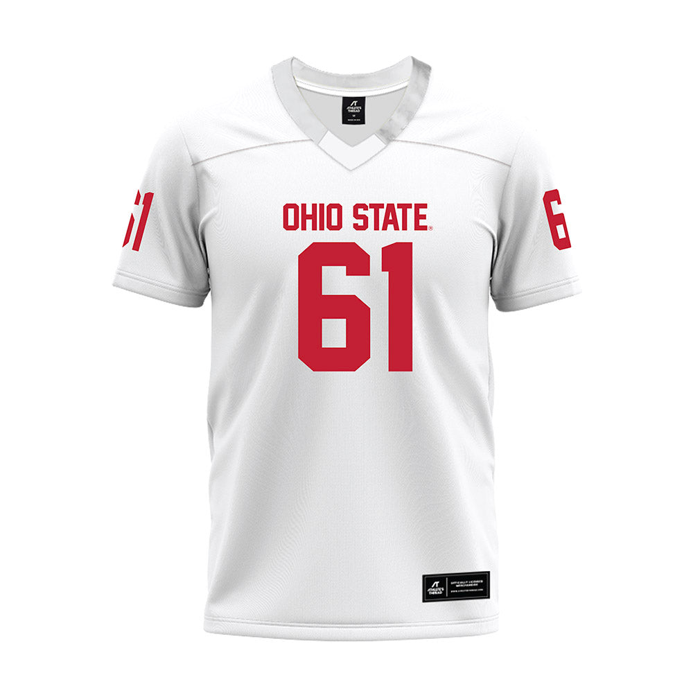 Ohio State - NCAA Football : Landon Beal - White Premium Football Jersey-0