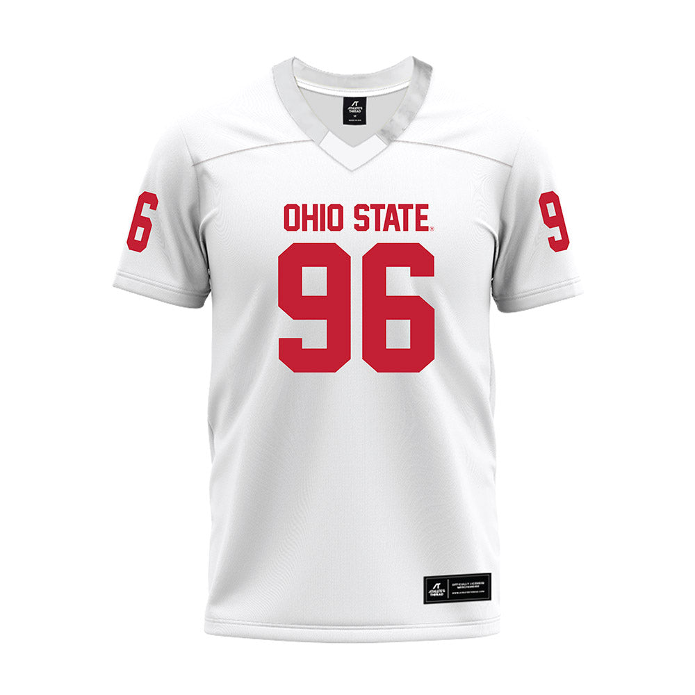 Ohio State - NCAA Football : Connor Hawkins - White Premium Football Jersey-0