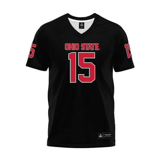 Ohio State - NCAA Football : Jordan Thomas - Black Premium Football Jersey-0