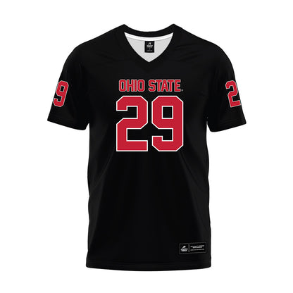 Ohio State - NCAA Football : Favour Akih - Black Premium Football Jersey-0