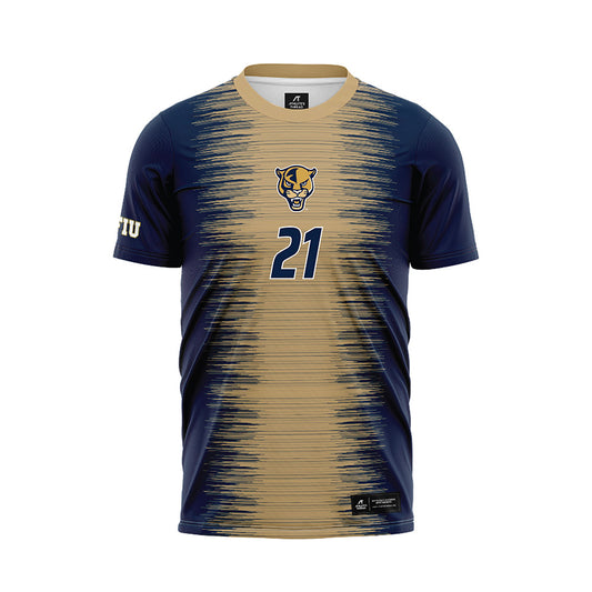 FIU - NCAA Men's Soccer : Jad Benjelloun - Blue Soccer Jersey-0
