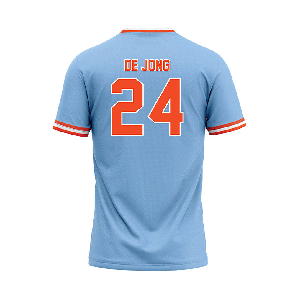 Auburn - NCAA Baseball : Justice de Jong - Sky Blue Jersey-1