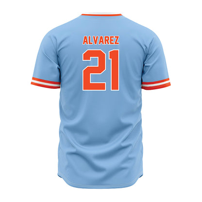 Auburn - NCAA Baseball : Andreas Alvarez - Sky Blue Jersey-1