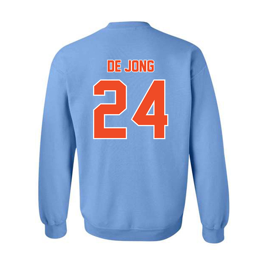 Auburn - NCAA Baseball : Justice de Jong - Sky Blue Crewneck Sweatshirt-1