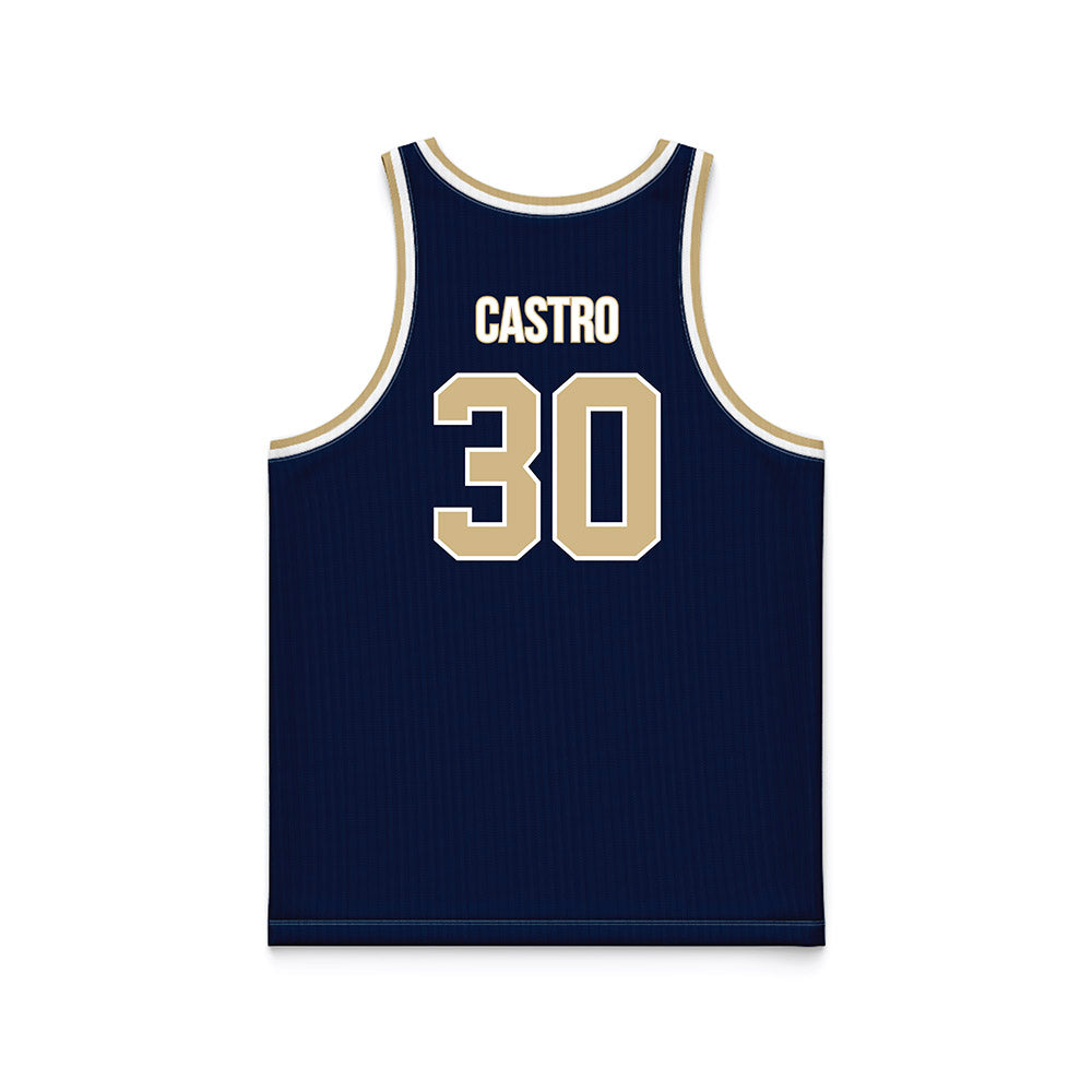 GWU - NCAA Men's Basketball : Rafael Castro - Navy Basketball Jersey-1