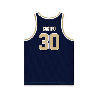 GWU - NCAA Men's Basketball : Rafael Castro - Navy Basketball Jersey-1