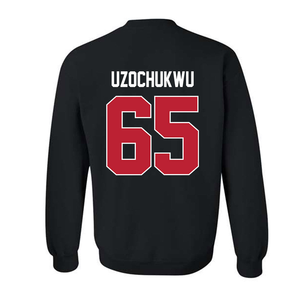 Georgia - NCAA Football : Dennis Uzochukwu - Helmet Shersey Crewneck Sweatshirt-1