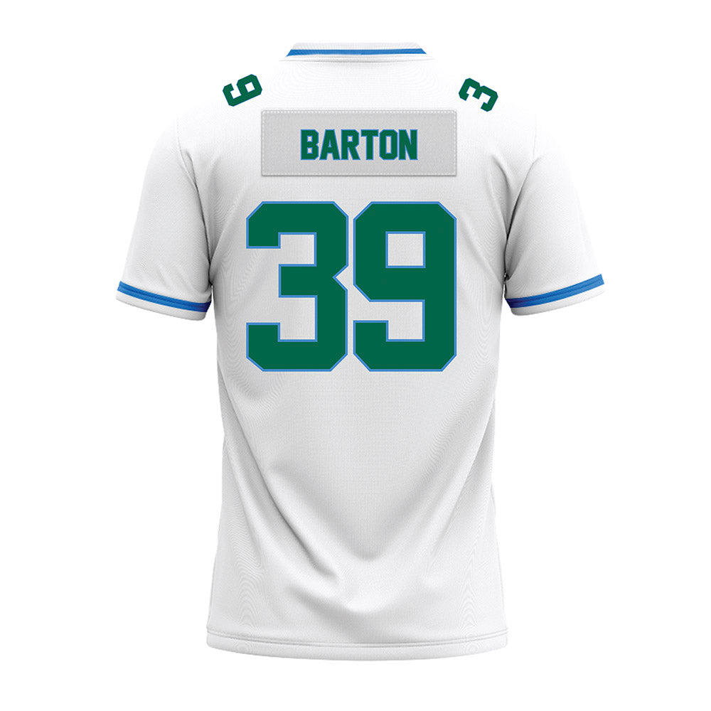 Tulane - NCAA Football : John Barton - White Premium Football Jersey-1