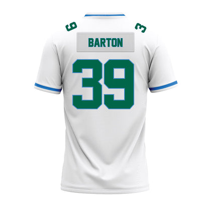 Tulane - NCAA Football : John Barton - White Premium Football Jersey-1