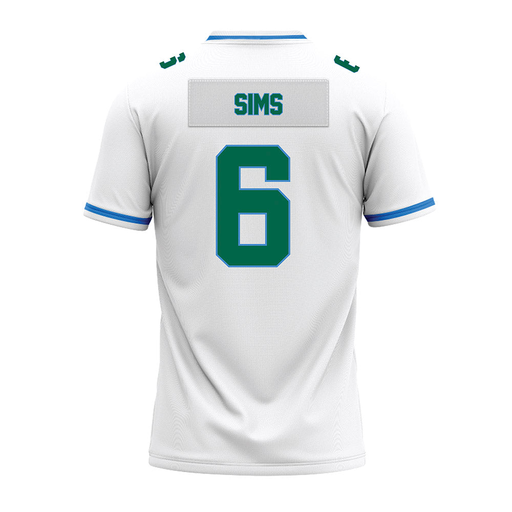 Tulane - NCAA Football : Joshua Sims - White Premium Football Jersey-1